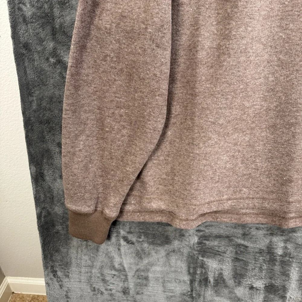 Norman Thompson XL Quarter Zip Pullover Sweater Brown Mock Neck Cotton Blend